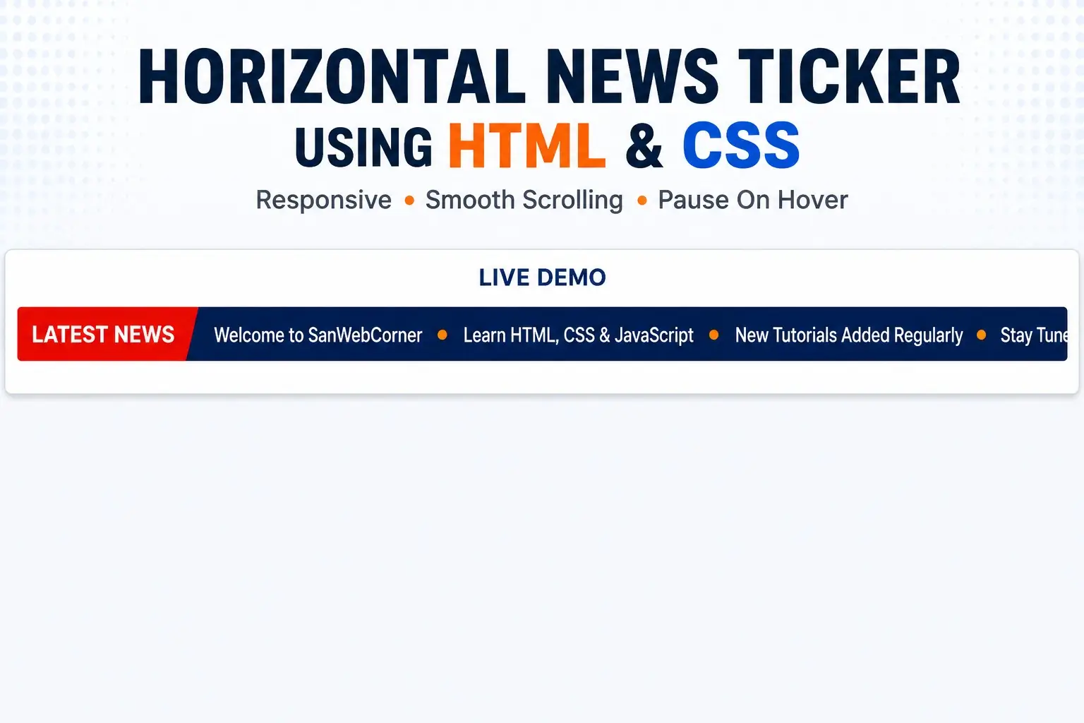 Horizontal Marquee News ticker