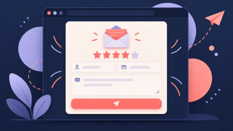 Animated feedback form with star rating and message fields