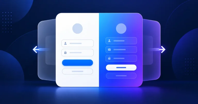Responsive double slider login and sign-up form with a sliding blue-purple panel