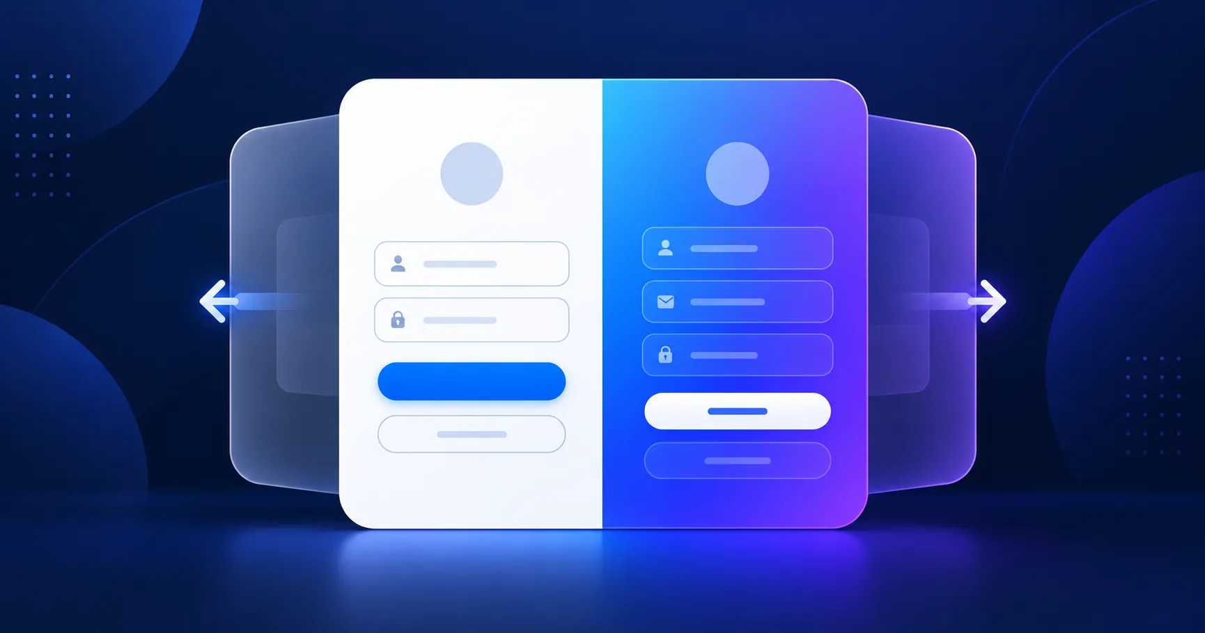 Responsive double slider login and sign-up form with a sliding blue-purple panel