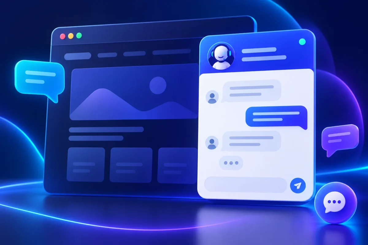 Responsive live chat box demo showing a customer support chat panel and floating chat button