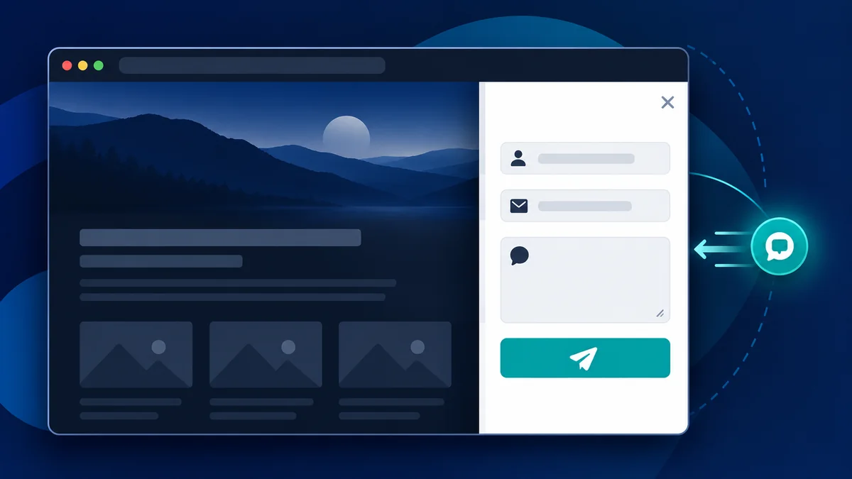 Slide-out quick enquiry form interface built with HTML, CSS, and JavaScript